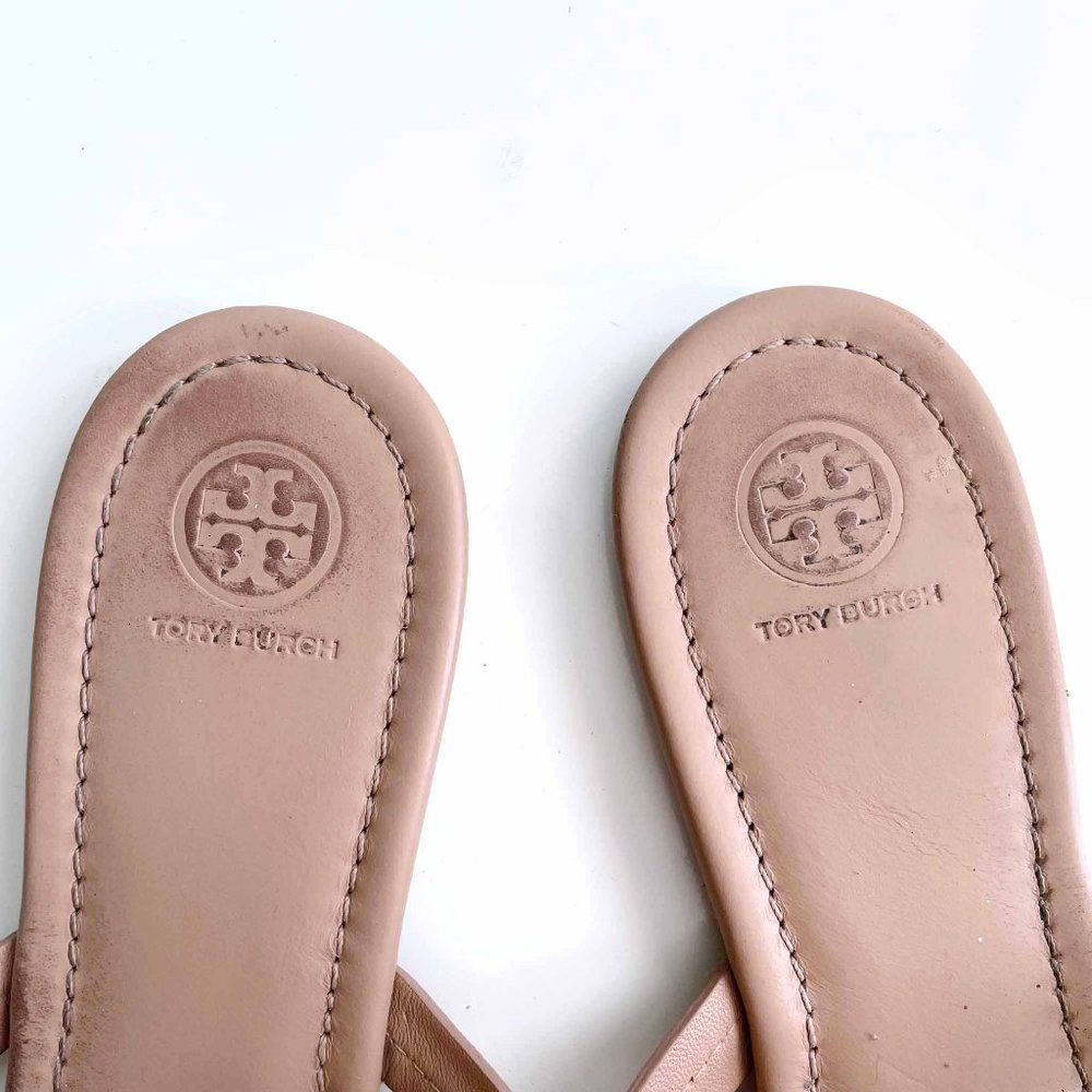 ⚡️SOLD⚡️ tory burch miller logo leather thong sandal - size 10 - Picture 6 of 7